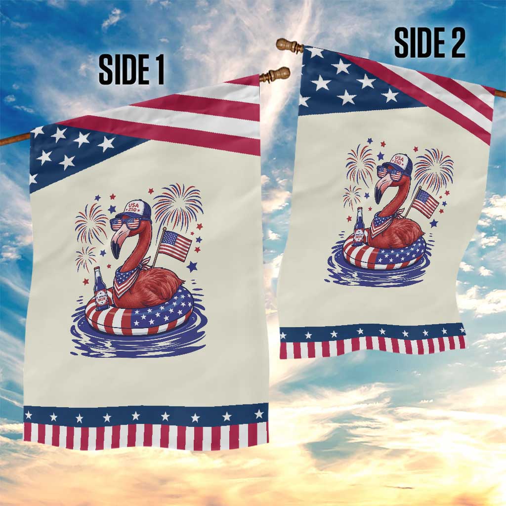 Flamingo 4Th Of July USA American Flag Patriotic Garden Flag