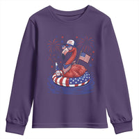 Flamingo 4Th Of July Patriotic USA American Flag Youth Sweatshirt