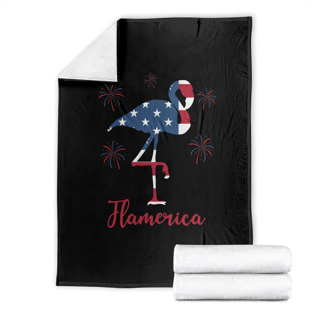 Flamingo 4Th Of July Patriotic USA Independence Flamerica Throw Blanket