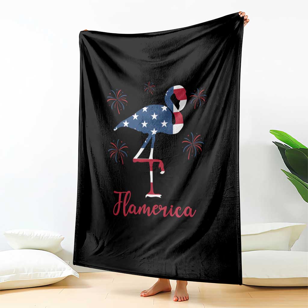 Flamingo 4Th Of July Patriotic USA Independence Flamerica Throw Blanket