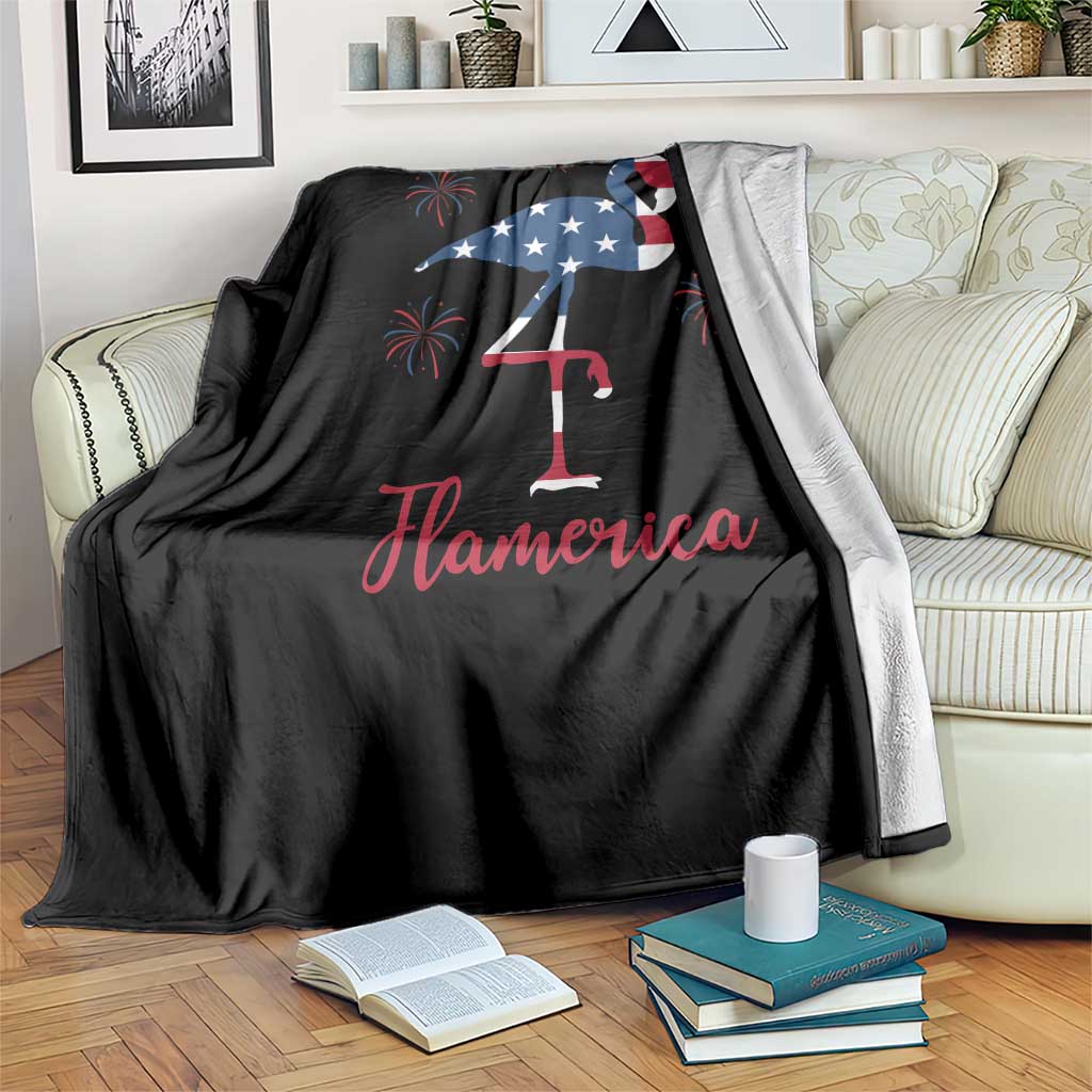 Flamingo 4Th Of July Patriotic USA Independence Flamerica Throw Blanket