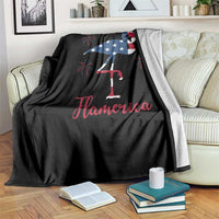 Flamingo 4Th Of July Patriotic USA Independence Flamerica Throw Blanket
