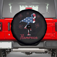 Flamingo 4Th Of July Patriotic USA Independence Flamerica Spare Tire Cover
