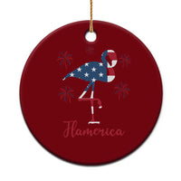 Flamingo 4Th Of July Patriotic USA Independence Flamerica Ceramic Ornament