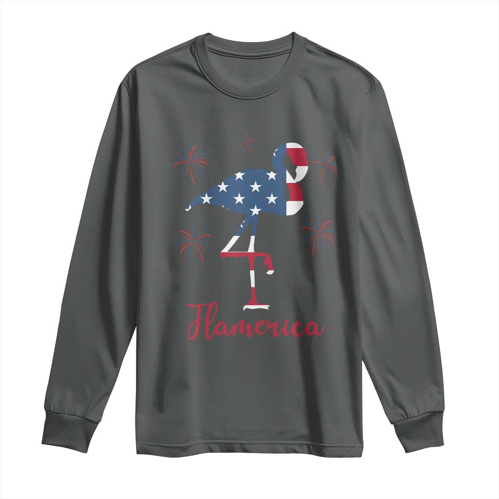 Flamingo 4Th Of July Patriotic USA Independence Flamerica Long Sleeve Shirt