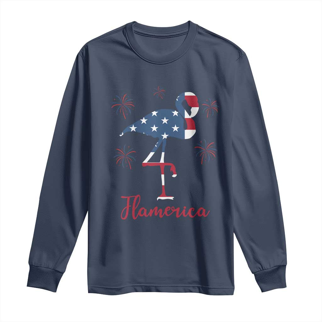 Flamingo 4Th Of July Patriotic USA Independence Flamerica Long Sleeve Shirt