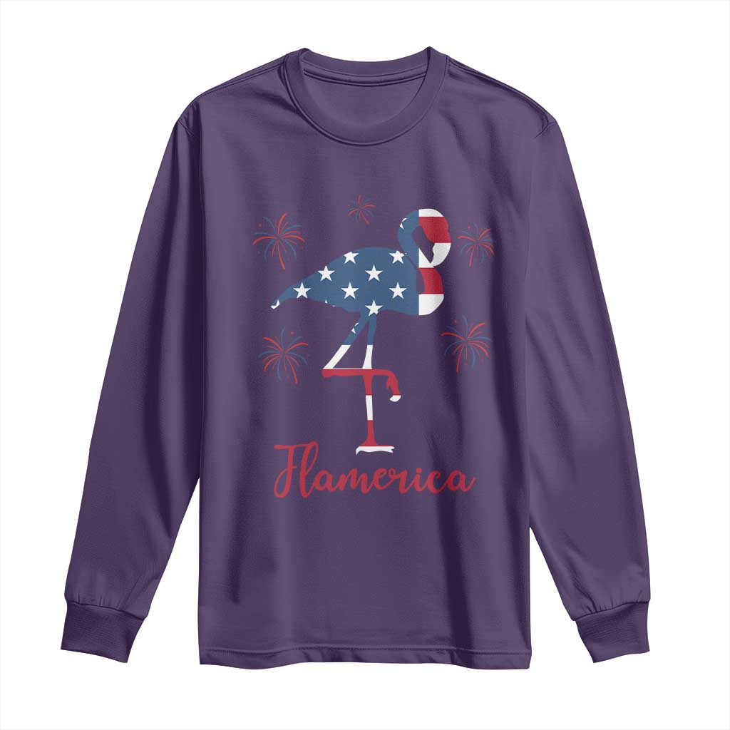 Flamingo 4Th Of July Patriotic USA Independence Flamerica Long Sleeve Shirt
