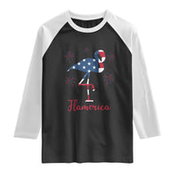 Flamingo 4Th Of July Patriotic USA Independence Flamerica Raglan Shirt