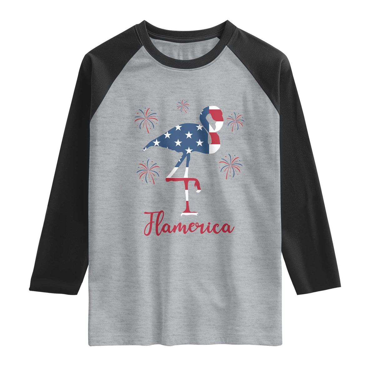 Flamingo 4Th Of July Patriotic USA Independence Flamerica Raglan Shirt