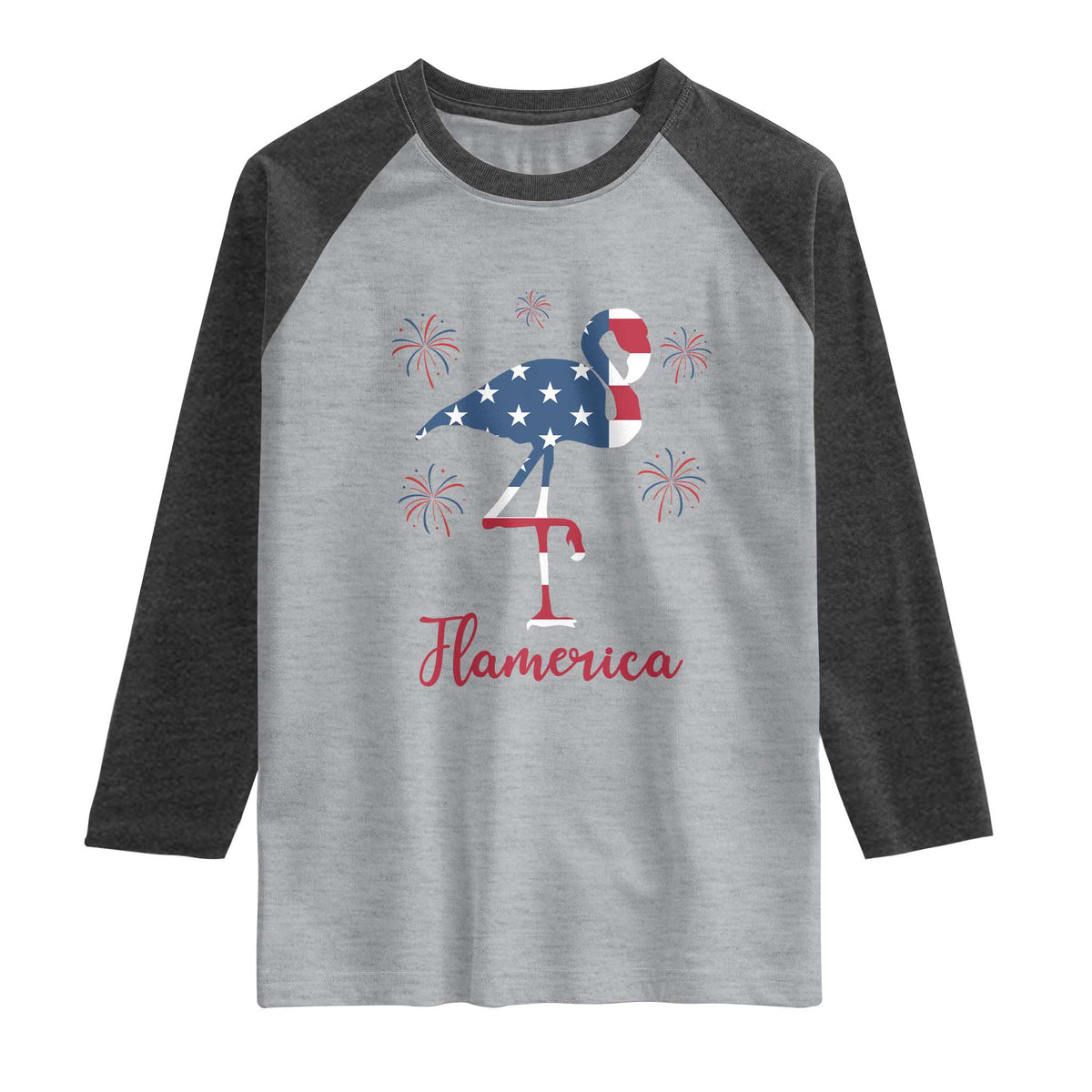 Flamingo 4Th Of July Patriotic USA Independence Flamerica Raglan Shirt