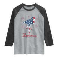 Flamingo 4Th Of July Patriotic USA Independence Flamerica Raglan Shirt