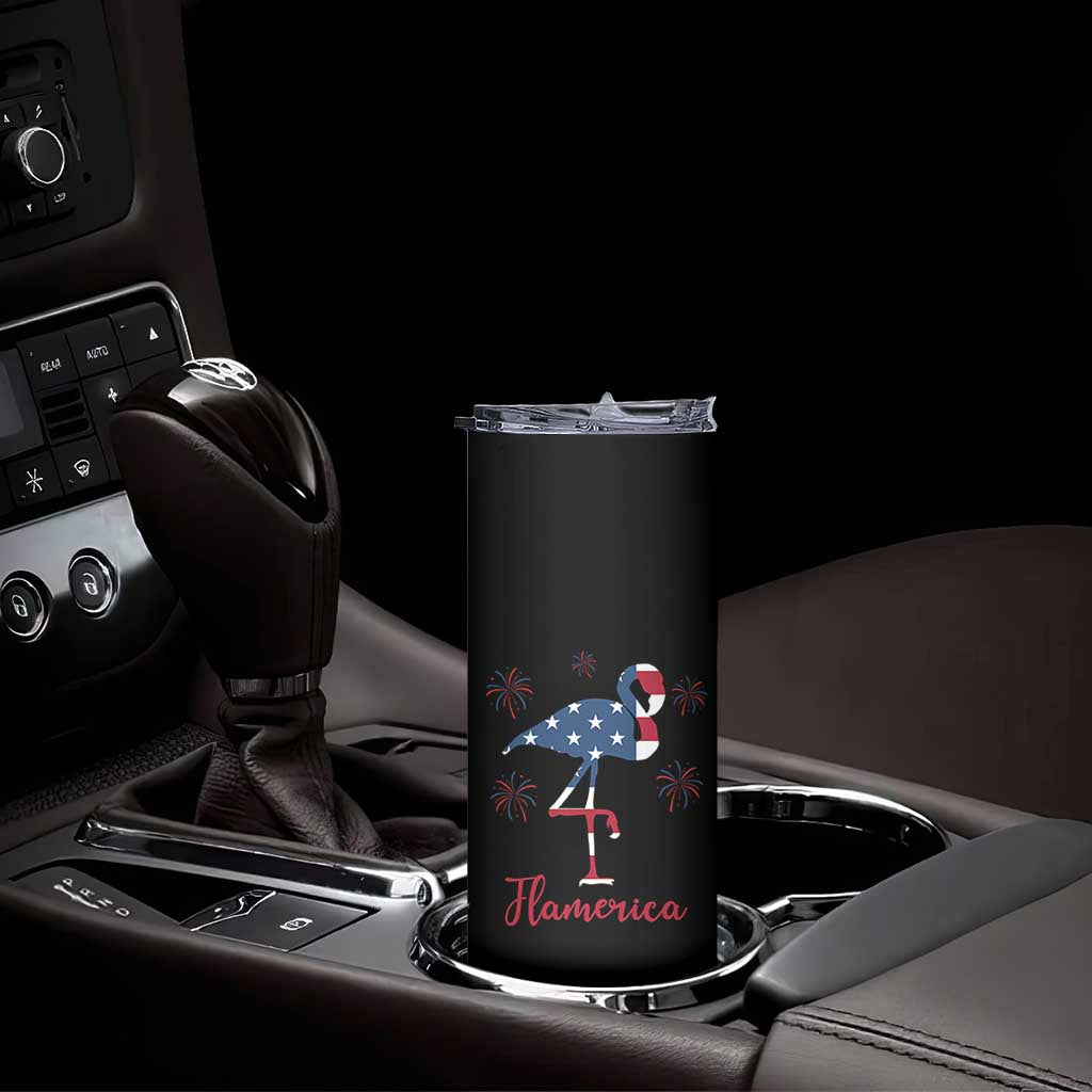 Flamingo 4Th Of July Patriotic USA Independence Flamerica Skinny Tumbler