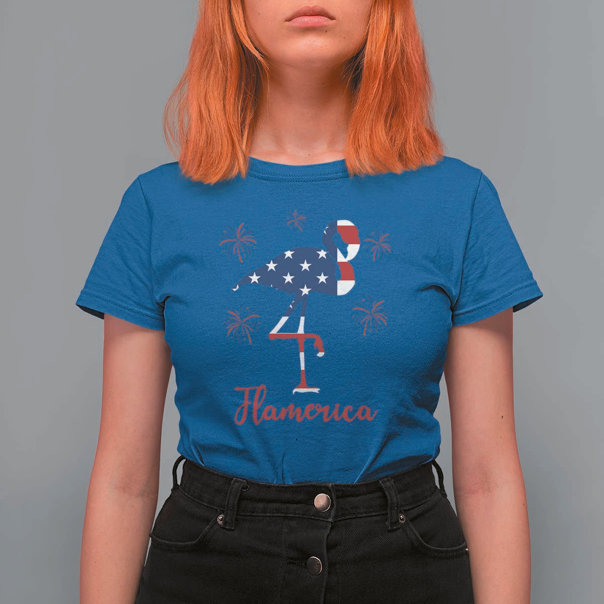 Flamingo 4Th Of July Patriotic USA Independence Flamerica T Shirt For Women