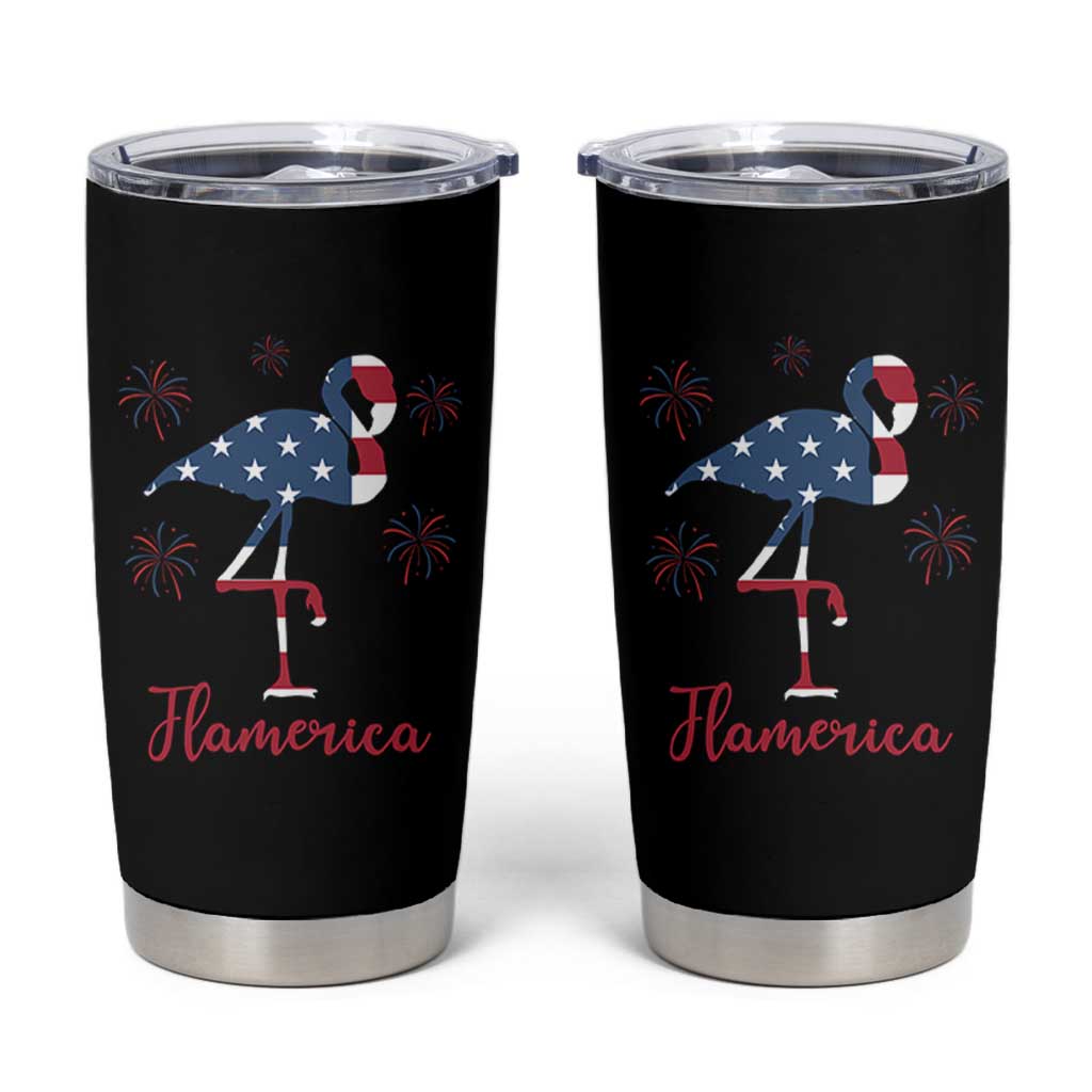 Flamingo 4Th Of July Patriotic USA Independence Flamerica Tumbler Cup