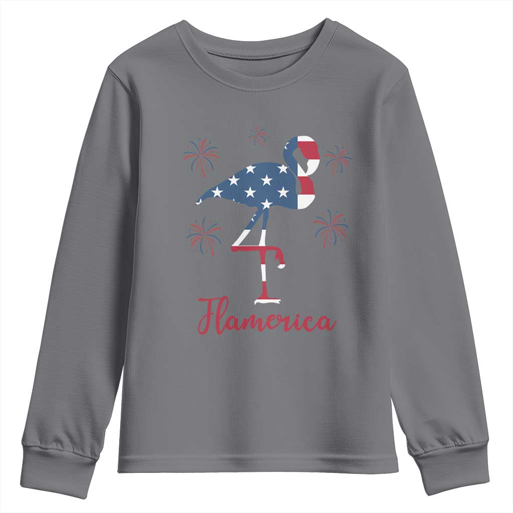 Flamingo 4Th Of July Patriotic USA Independence Flamerica Youth Sweatshirt