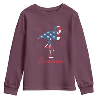 Flamingo 4Th Of July Patriotic USA Independence Flamerica Youth Sweatshirt