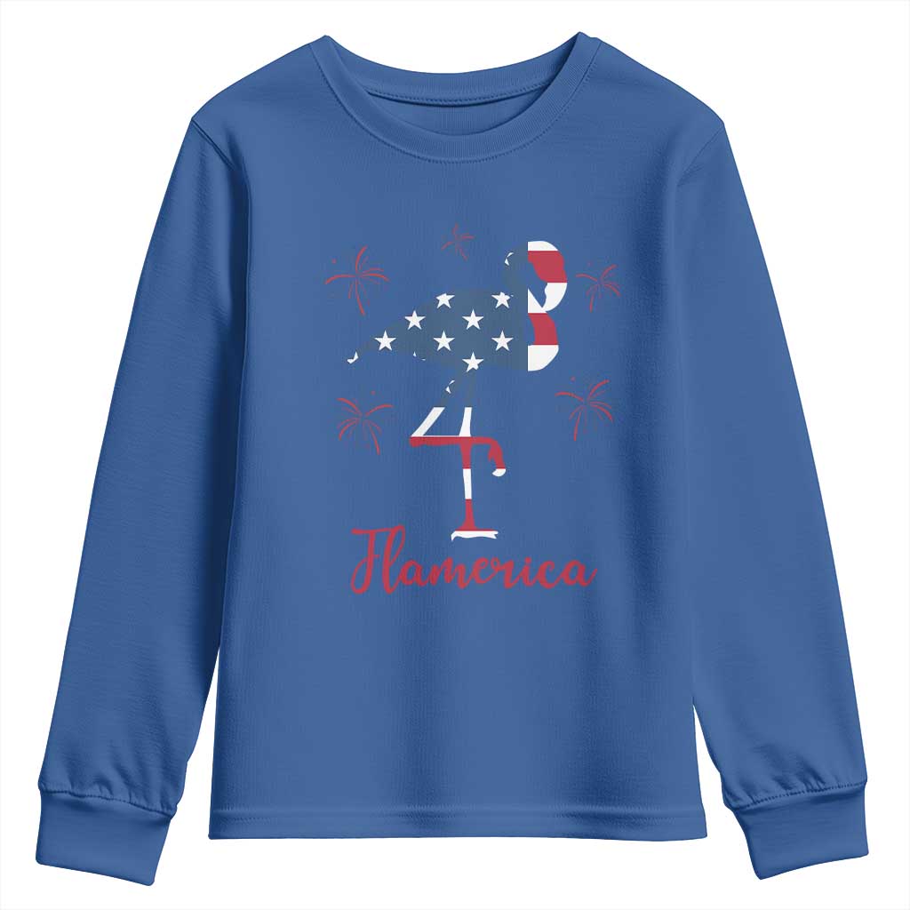 Flamingo 4Th Of July Patriotic USA Independence Flamerica Youth Sweatshirt