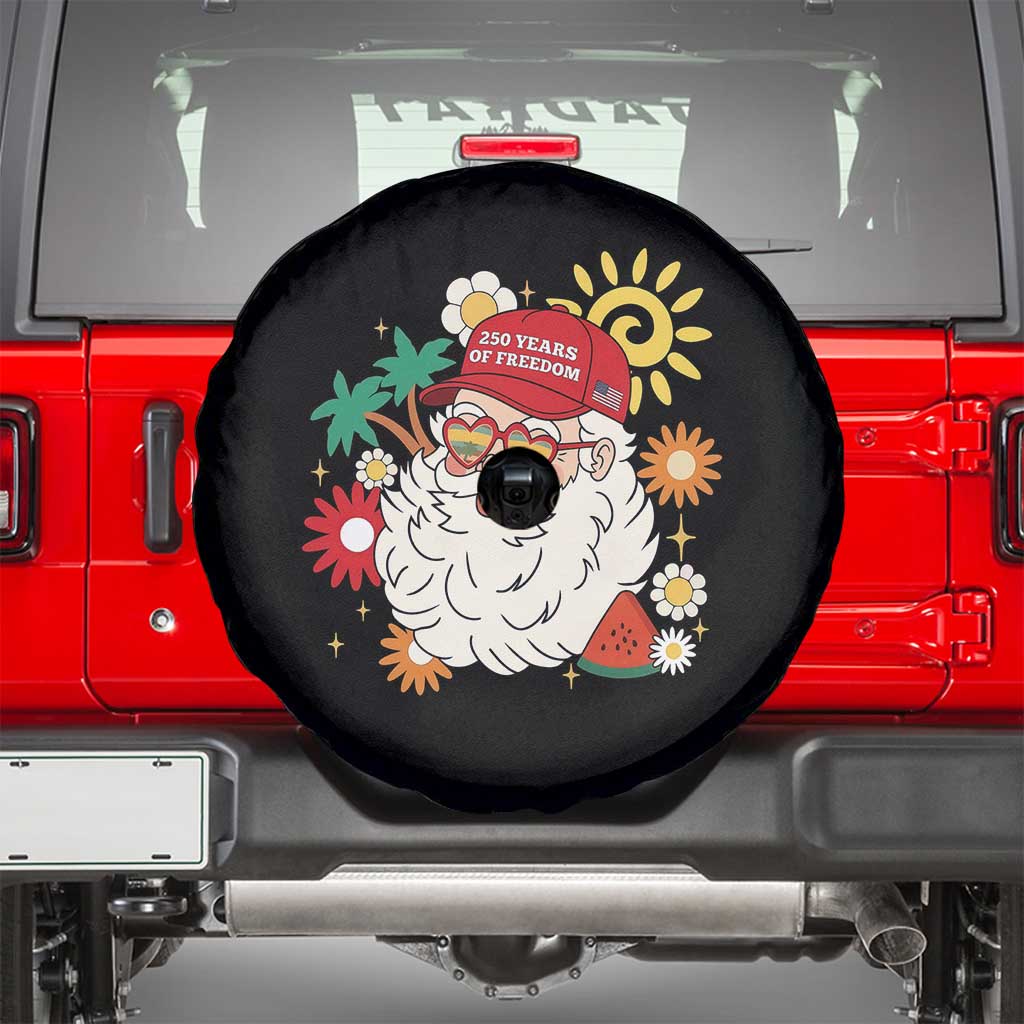 USA 250th Anniversary Santa Christmas In July Spare Tire Cover