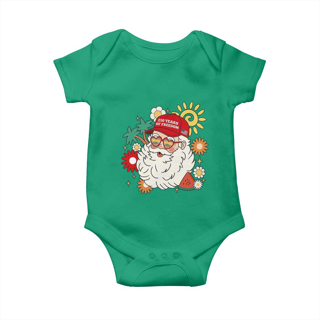 USA 250th Anniversary Santa Christmas In July Baby Onesie