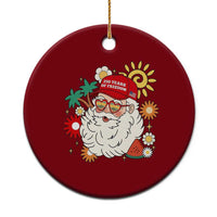 USA 250th Anniversary Santa Christmas In July Ceramic Ornament