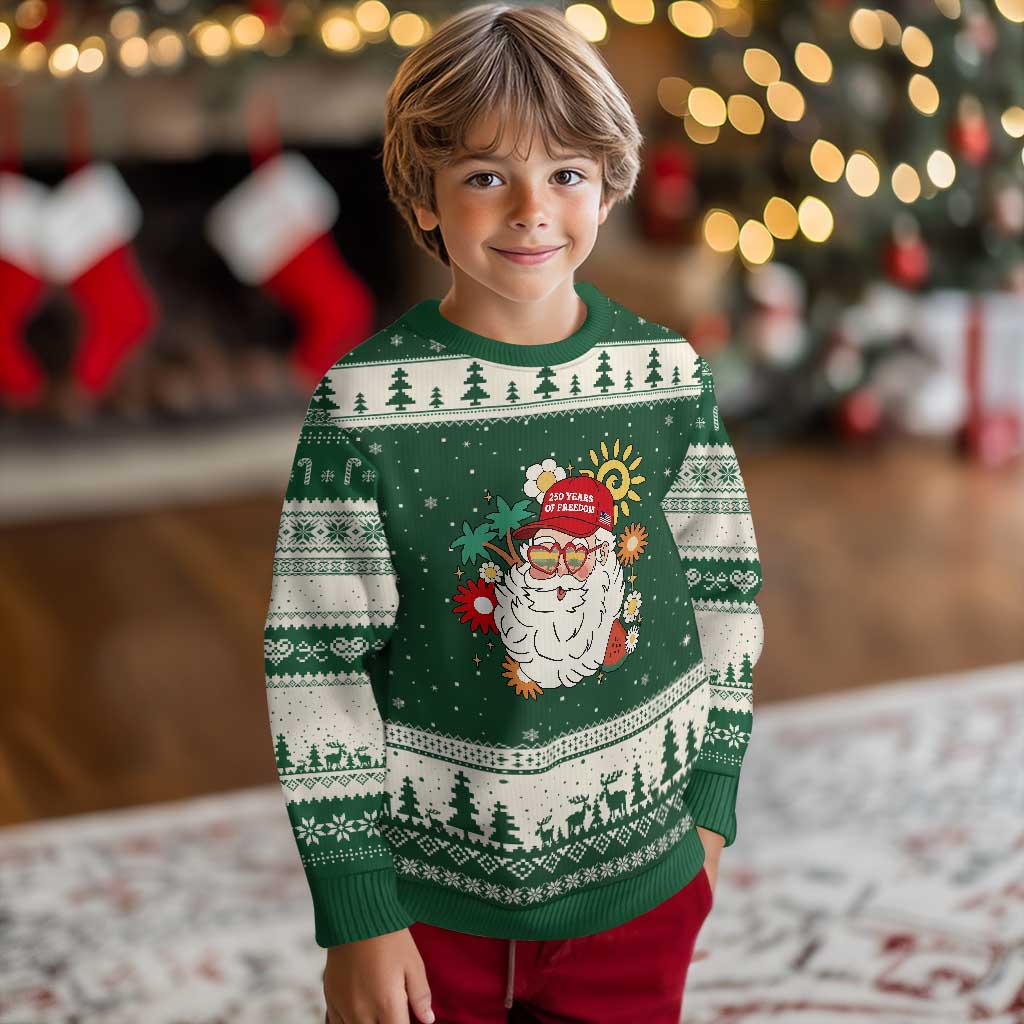USA 250th Anniversary Santa Christmas In July Ugly Christmas Sweater
