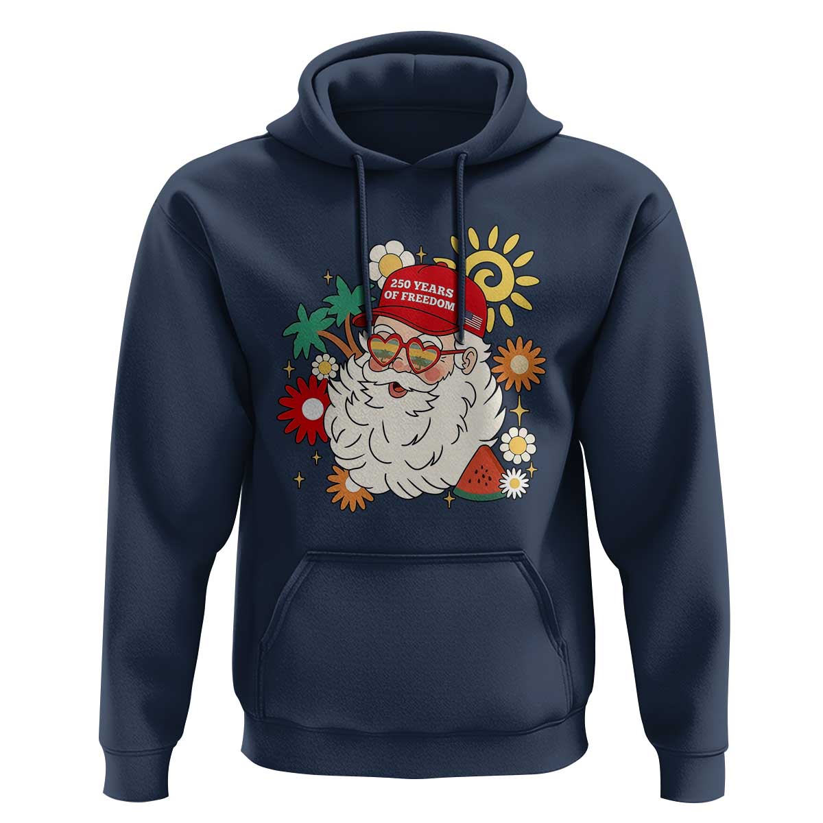 USA 250th Anniversary Santa Christmas In July Hoodie