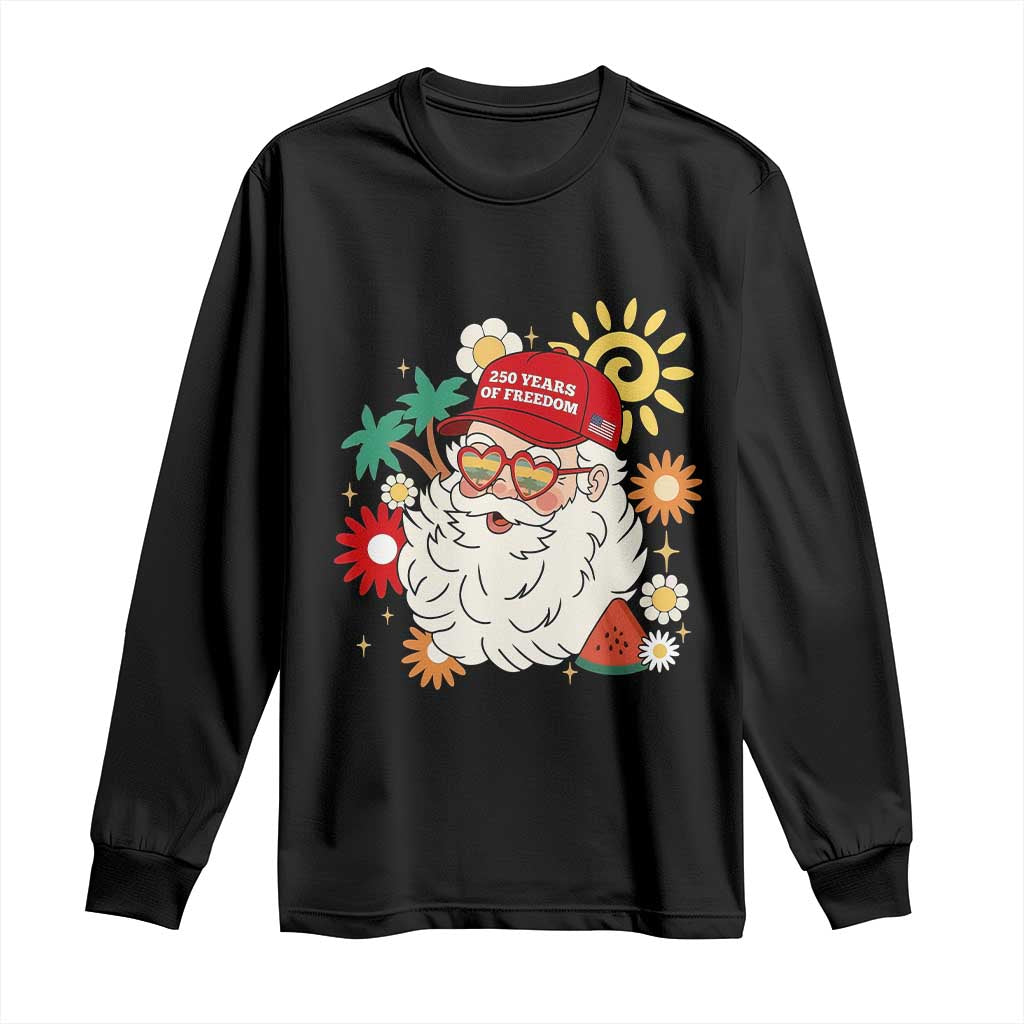 USA 250th Anniversary Santa Christmas In July Long Sleeve Shirt
