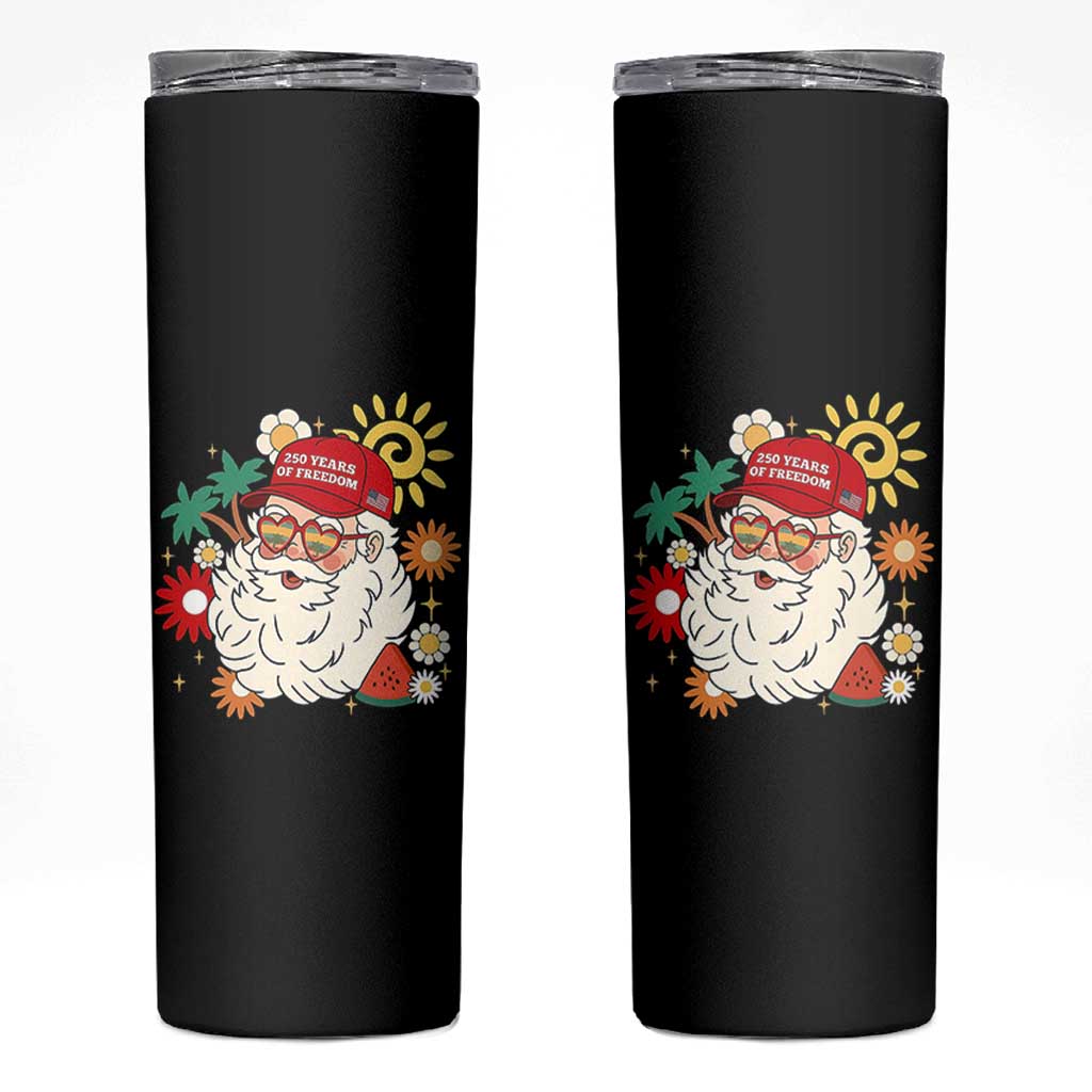 USA 250th Anniversary Santa Christmas In July Skinny Tumbler