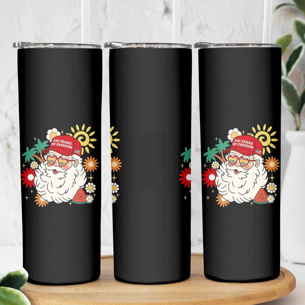 USA 250th Anniversary Santa Christmas In July Skinny Tumbler