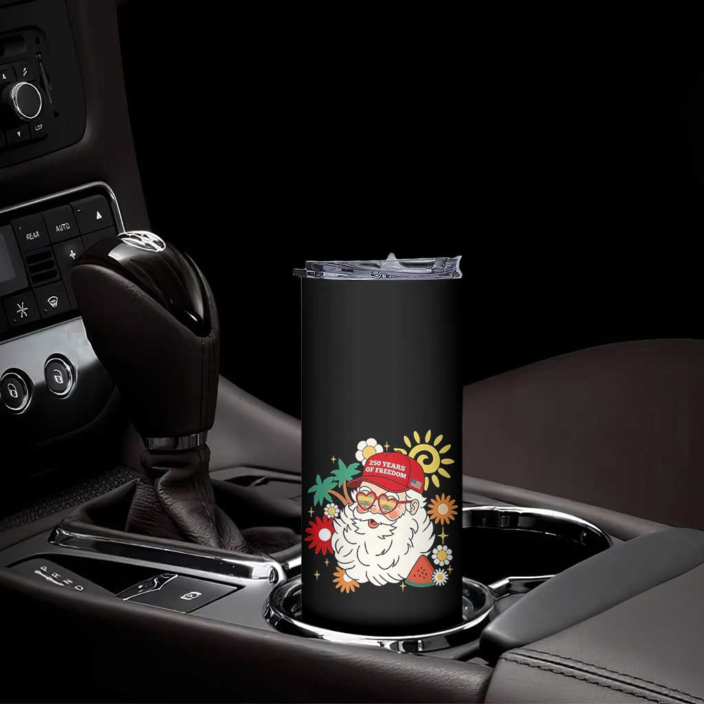 USA 250th Anniversary Santa Christmas In July Skinny Tumbler