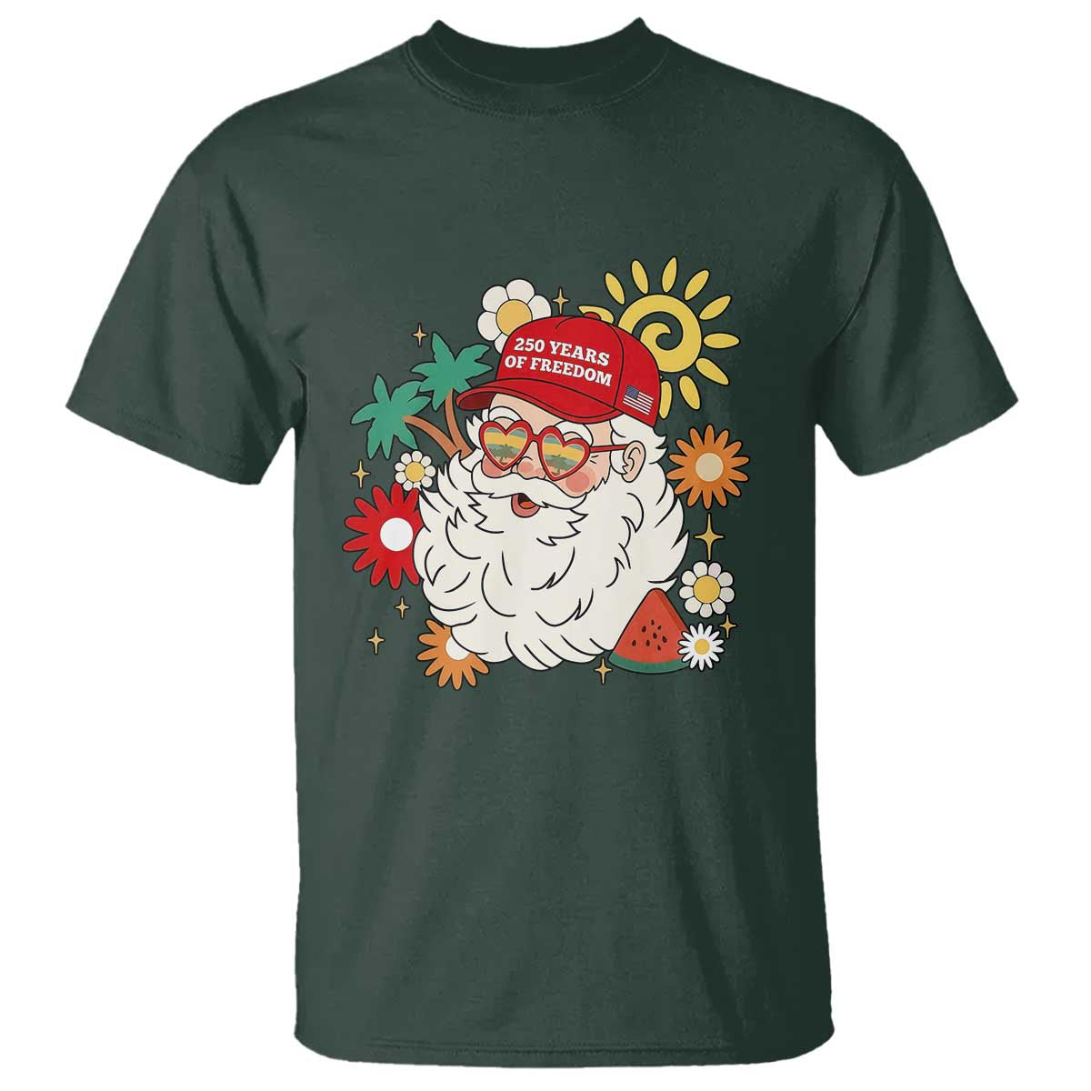 USA 250th Anniversary Santa Christmas In July T Shirt