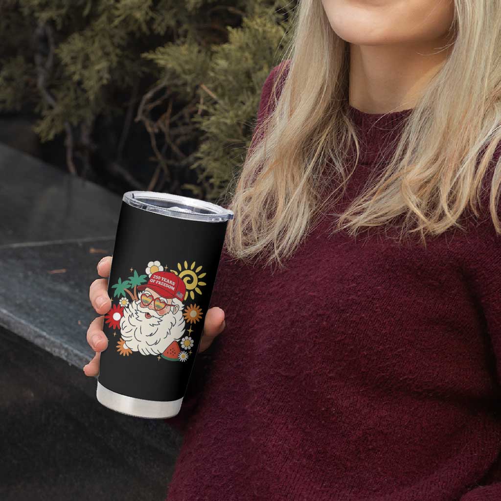 USA 250th Anniversary Santa Christmas In July Tumbler Cup