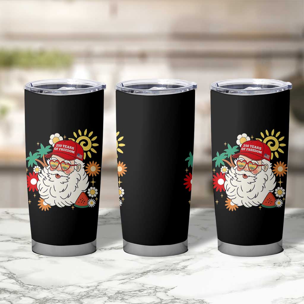 USA 250th Anniversary Santa Christmas In July Tumbler Cup