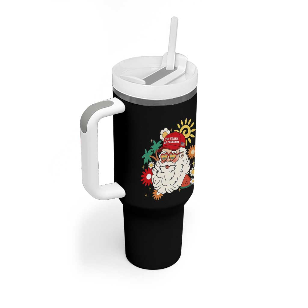 USA 250th Anniversary Santa Christmas In July Tumbler With Handle