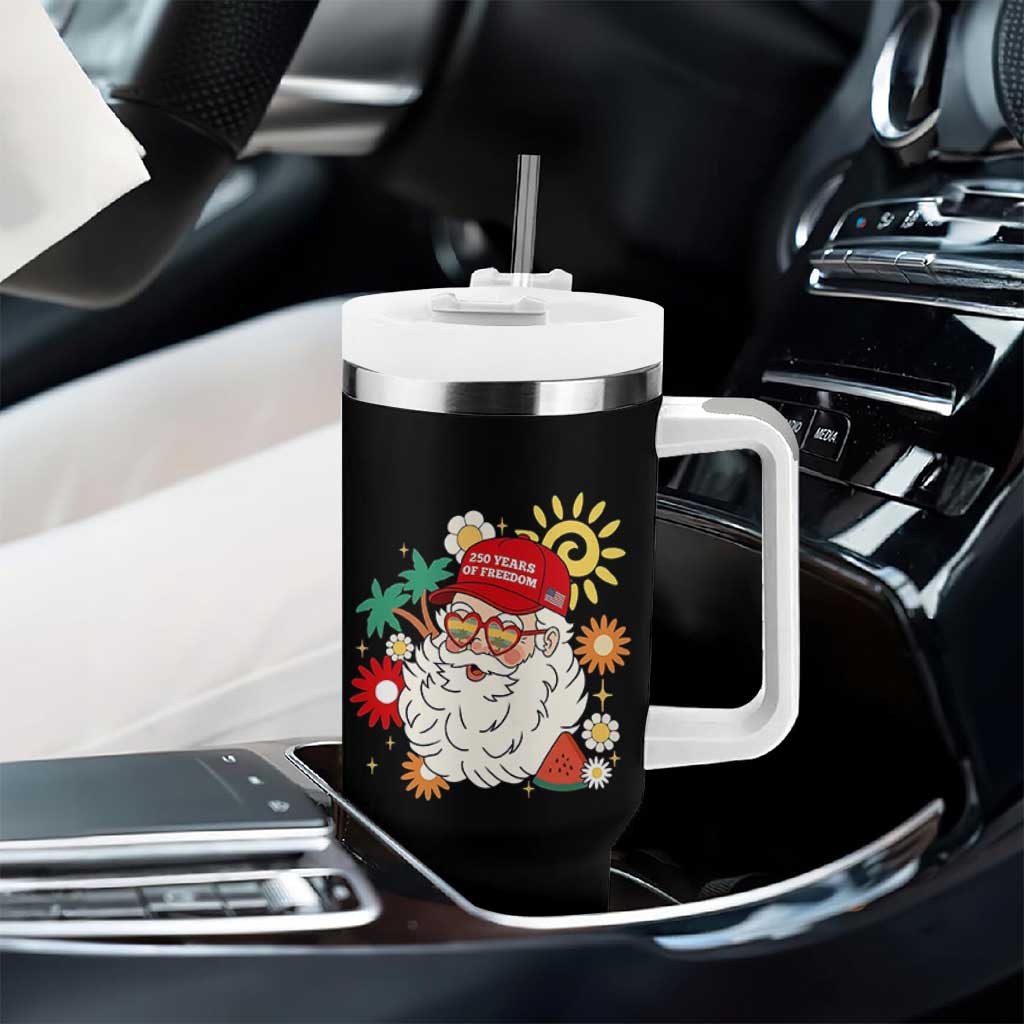 USA 250th Anniversary Santa Christmas In July Tumbler With Handle