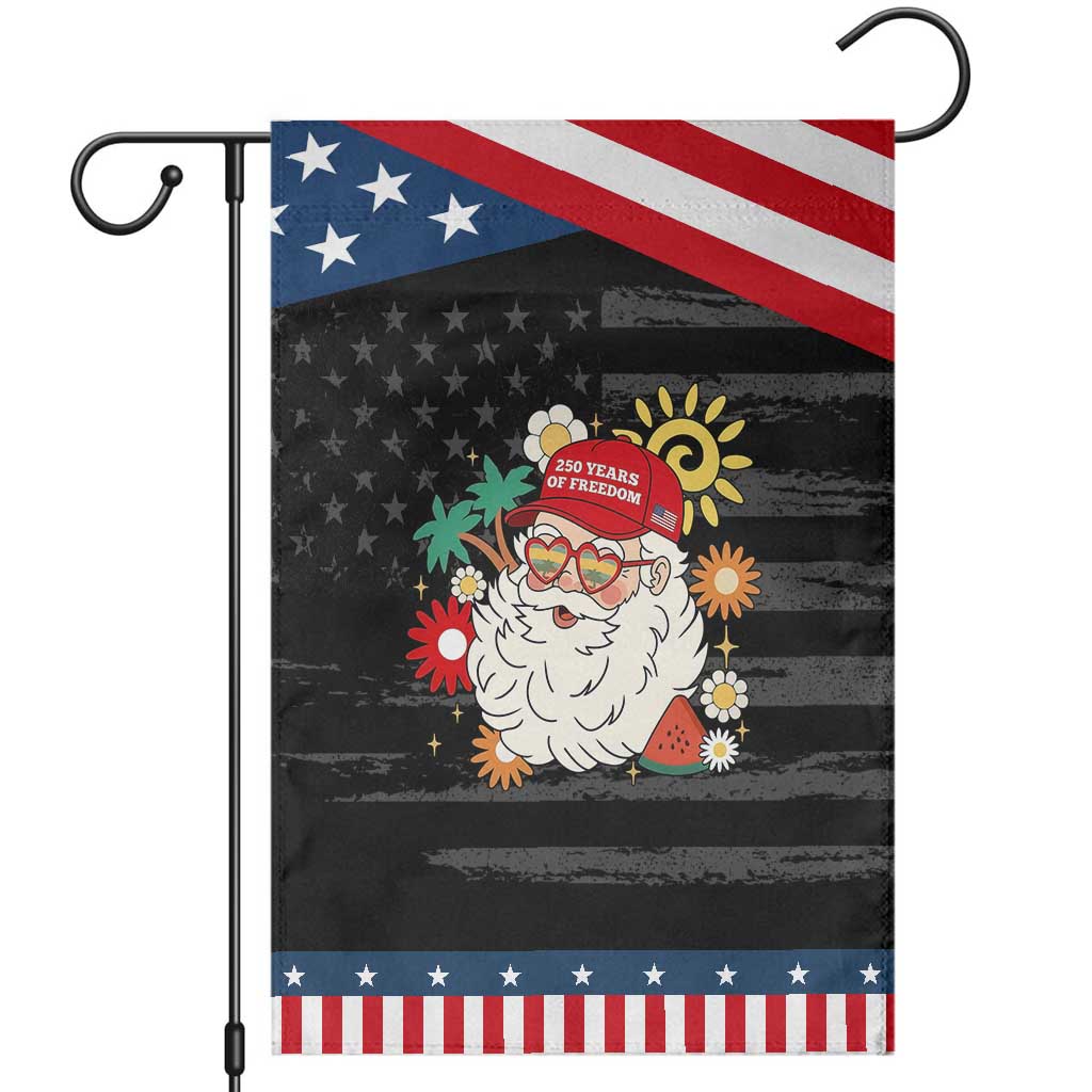 USA 250th Anniversary Santa Christmas In July Patriotic Garden Flag