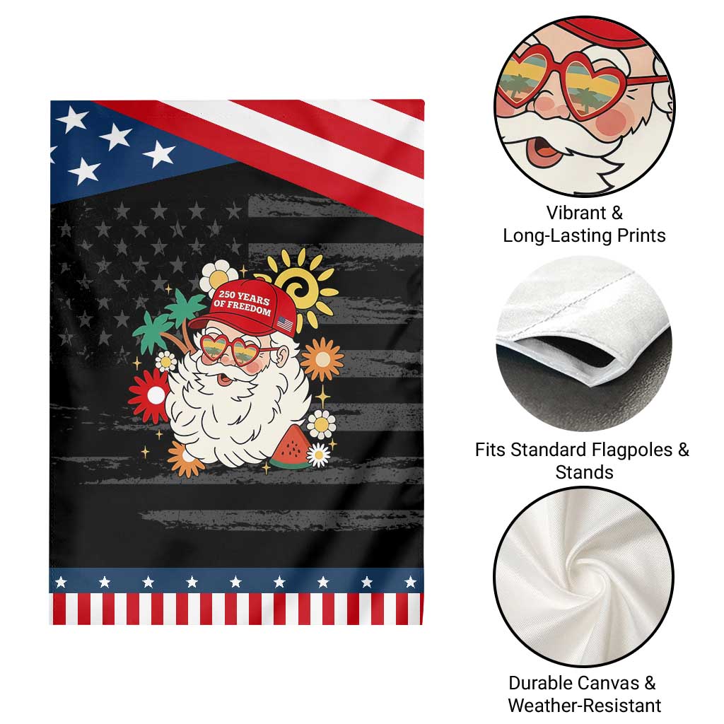 USA 250th Anniversary Santa Christmas In July Patriotic Garden Flag
