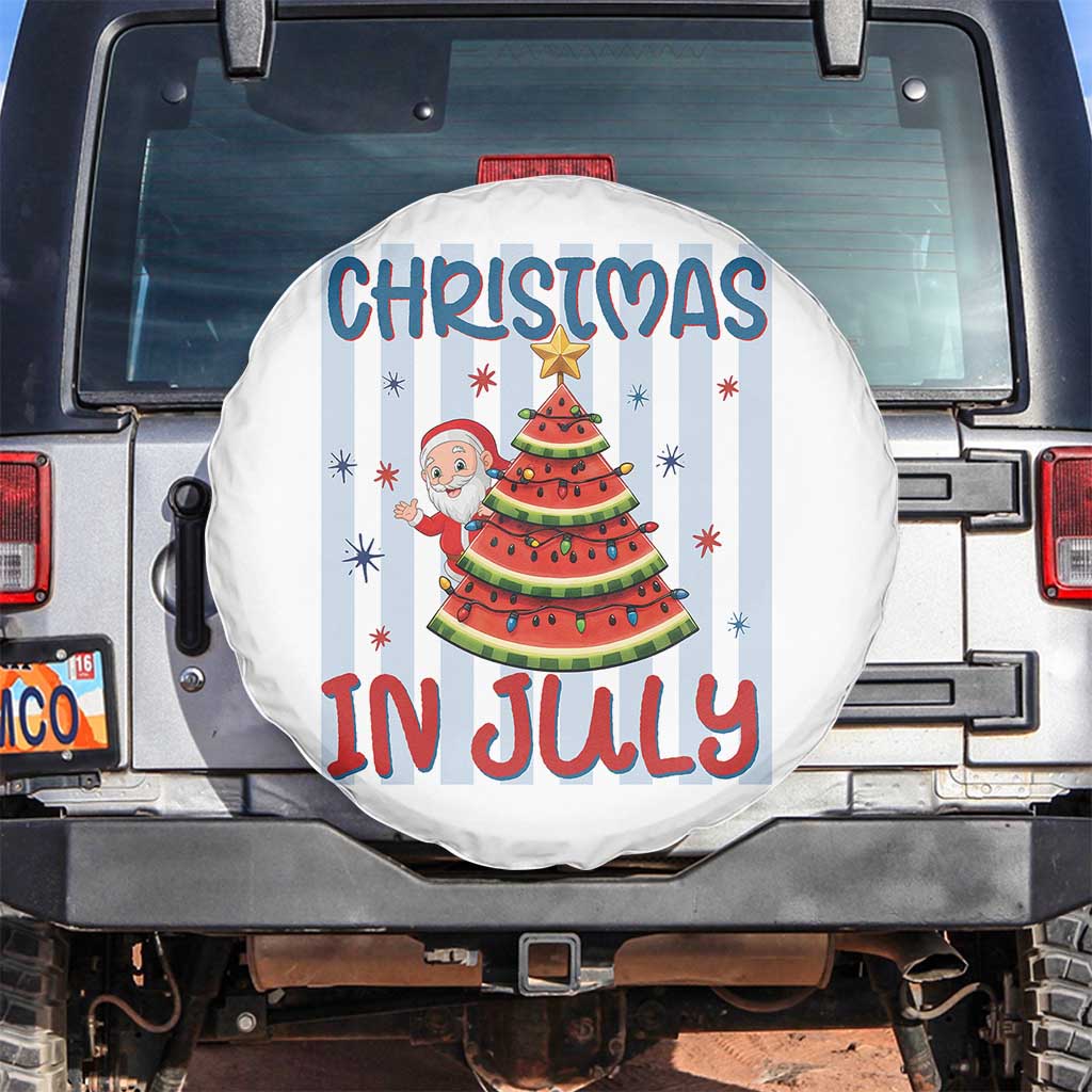 Funny Santa Christmas in July Spare Tire Cover Melon Christmas Tree Summer