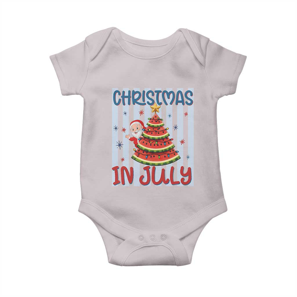 Funny Santa Christmas in July Baby Onesie Melon Christmas Tree Summer