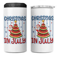 Funny Santa Christmas in July 4 in 1 Can Cooler Tumbler Melon Christmas Tree Summer