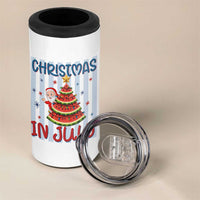 Funny Santa Christmas in July 4 in 1 Can Cooler Tumbler Melon Christmas Tree Summer