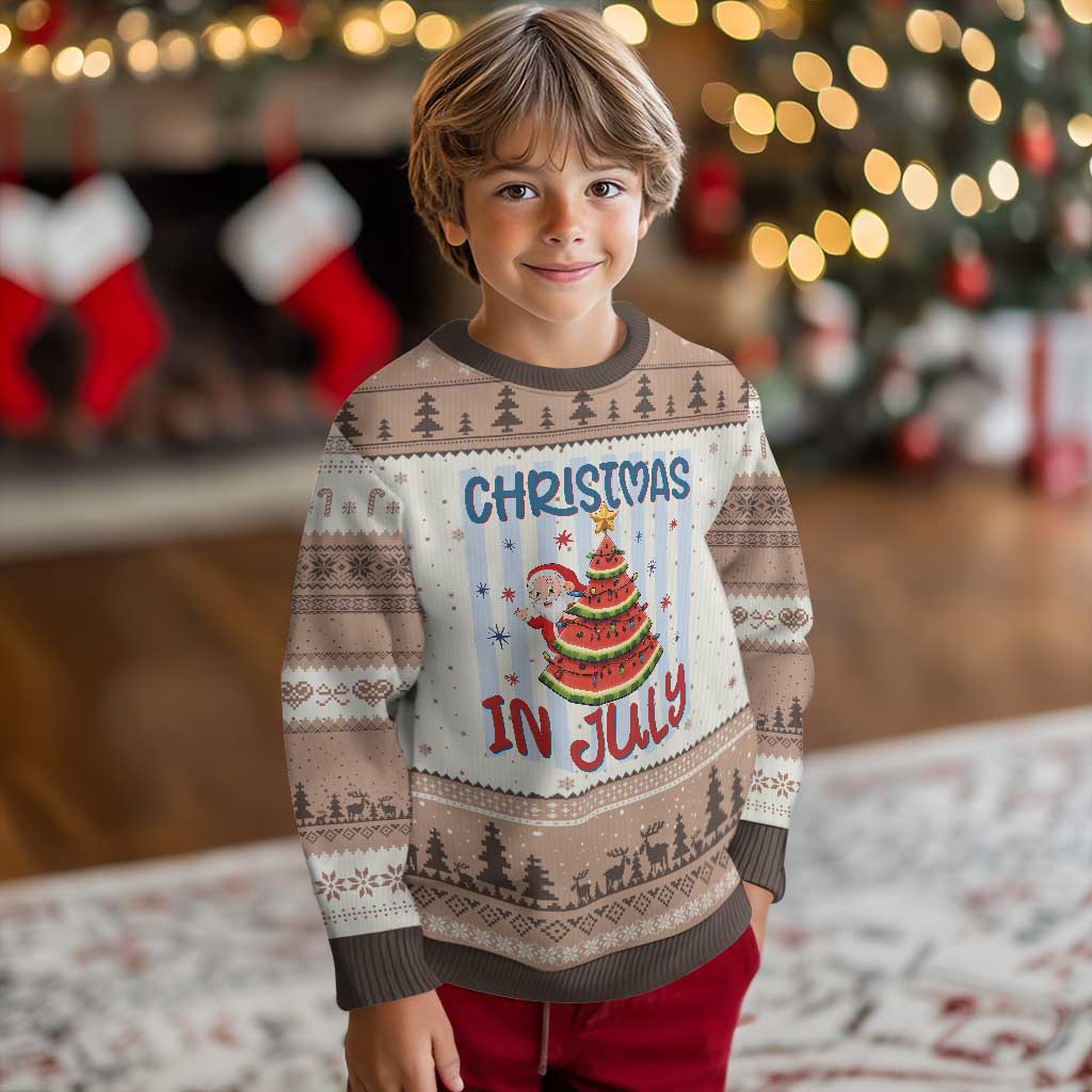 Funny Santa Christmas in July Ugly Christmas Sweater Melon Christmas Tree Summer