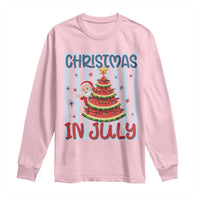 Funny Santa Christmas in July Long Sleeve Shirt Melon Christmas Tree Summer