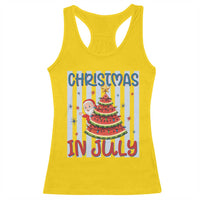 Funny Santa Christmas in July Racerback Tank Top Melon Christmas Tree Summer