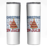 Funny Santa Christmas in July Skinny Tumbler Melon Christmas Tree Summer