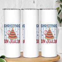 Funny Santa Christmas in July Skinny Tumbler Melon Christmas Tree Summer