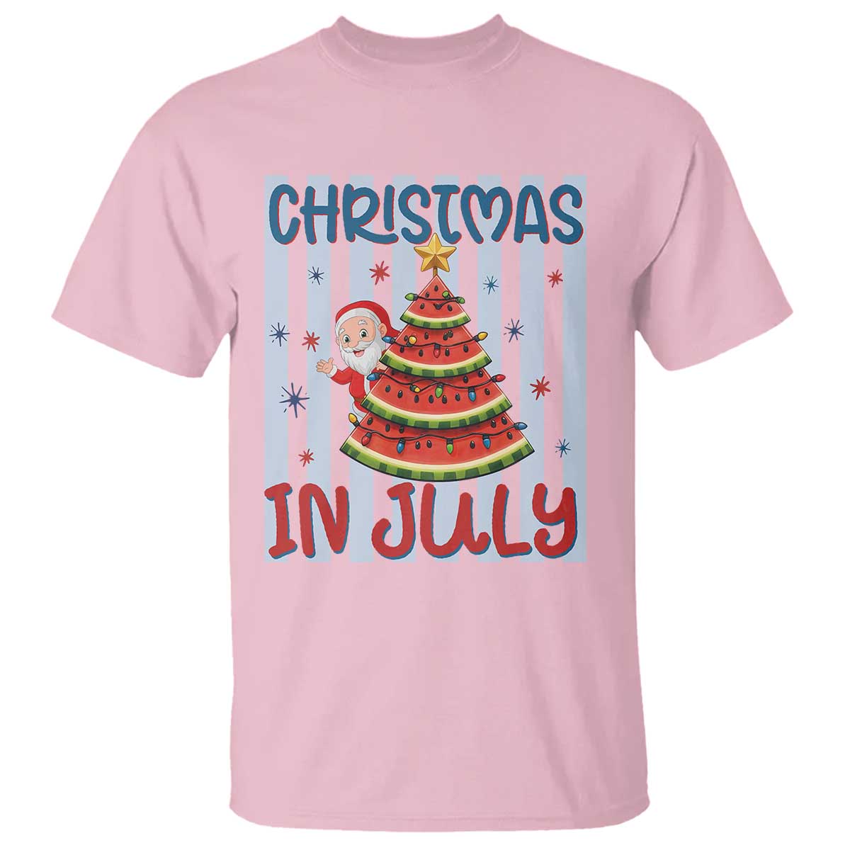 Funny Santa Christmas in July T Shirt Melon Christmas Tree Summer