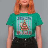 Funny Santa Christmas in July T Shirt For Women Melon Christmas Tree Summer