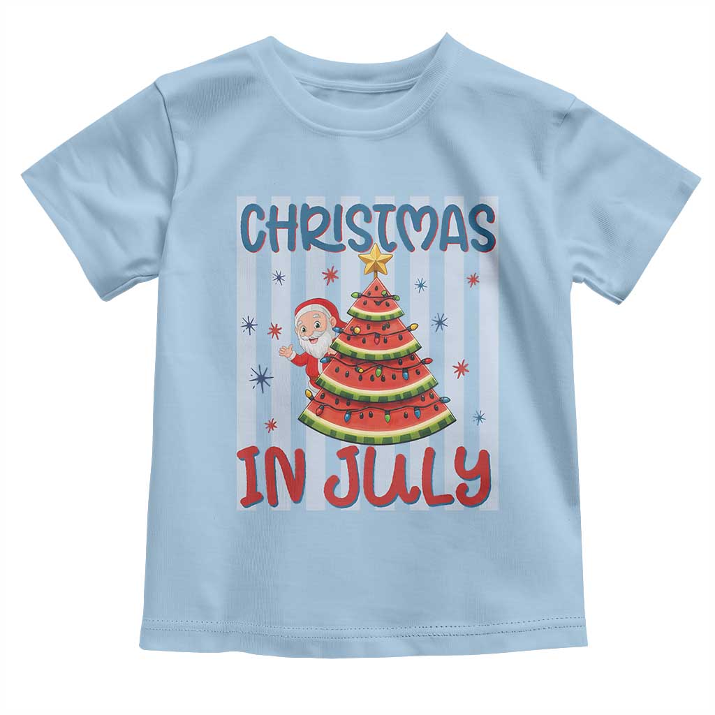 Funny Santa Christmas in July Toddler T Shirt Melon Christmas Tree Summer