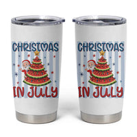 Funny Santa Christmas in July Tumbler Cup Melon Christmas Tree Summer